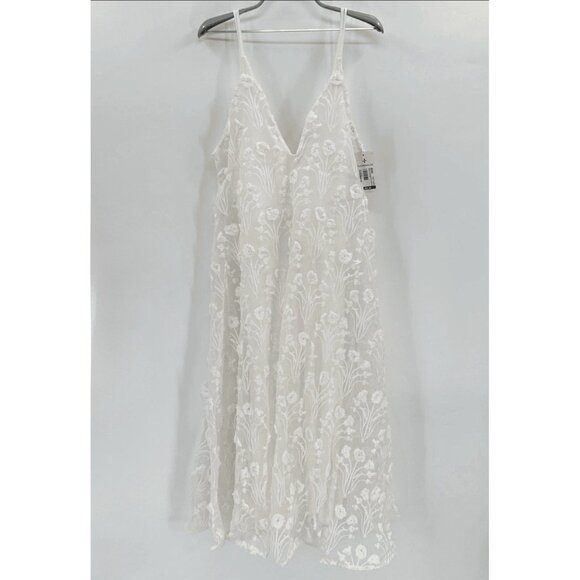 Agua Bendita White Herbaluisa Diente de Leon Organza Midi/Maxi Dress size M - Picture 1 of 11